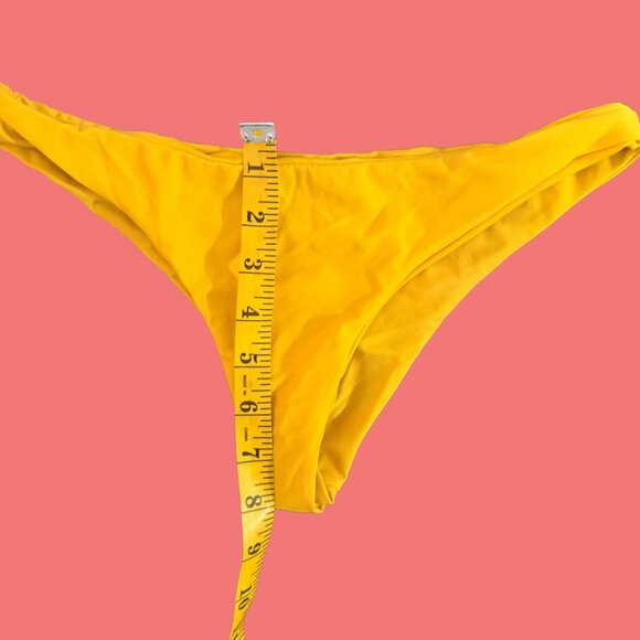 🌞 SHEIN Yellow Smocked Bandeau Bikini Set (Size M) - Picture 6 of 7